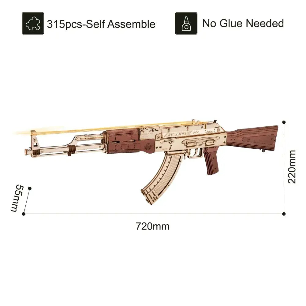Mini Gun Toy - 3D Wooden Puzzle - Wooden Puzzle