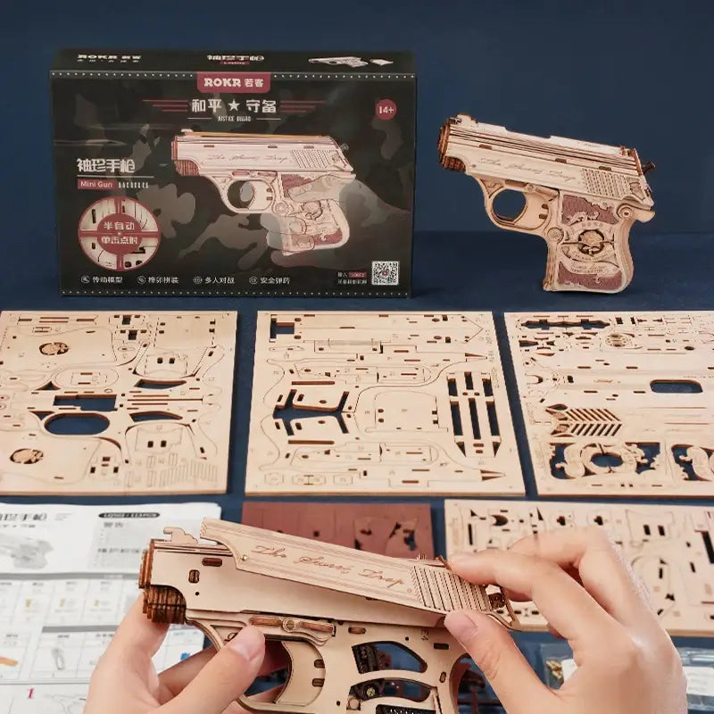 Mini Gun Toy - 3D Wooden Puzzle - Wooden Puzzle