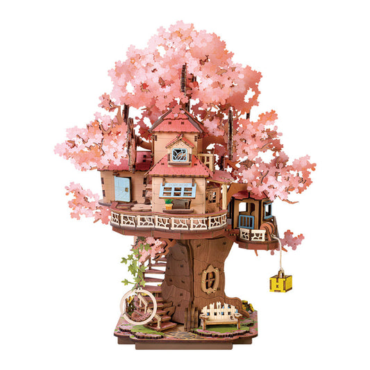Sakura-Baumhaus - 3D-Holzpuzzle