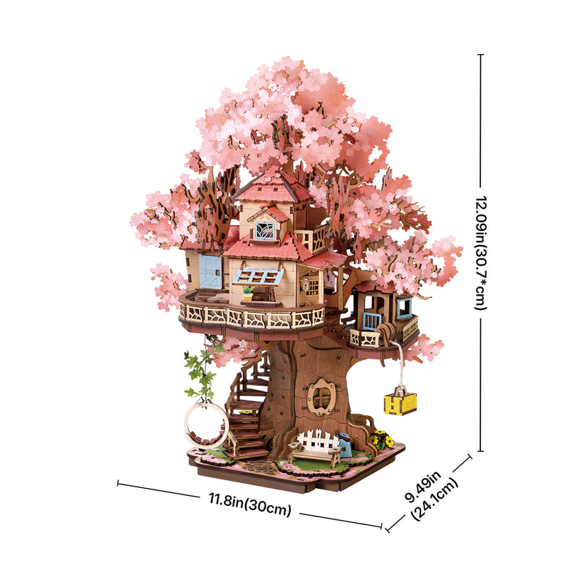 Sakura-Baumhaus - 3D-Holzpuzzle