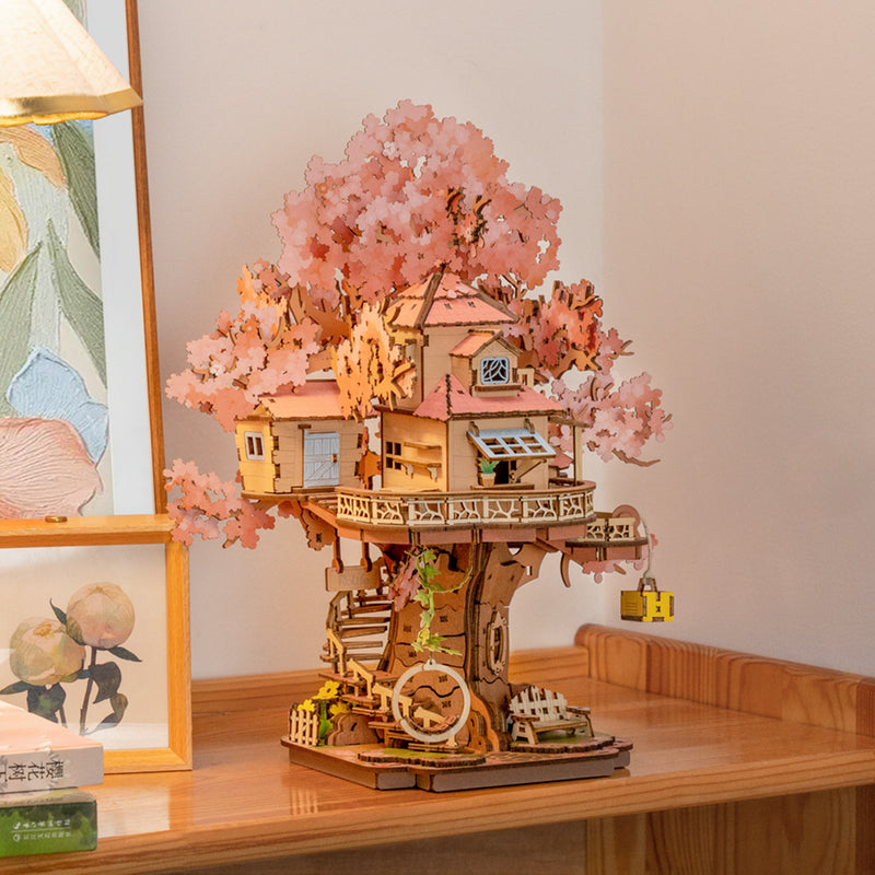 Sakura-Baumhaus - 3D-Holzpuzzle