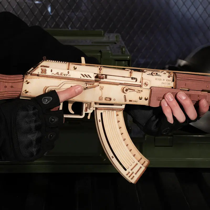 AK-47 Assault Rifle Toy Gun - 3D Wooden Puzzle - Wooden Puzzle