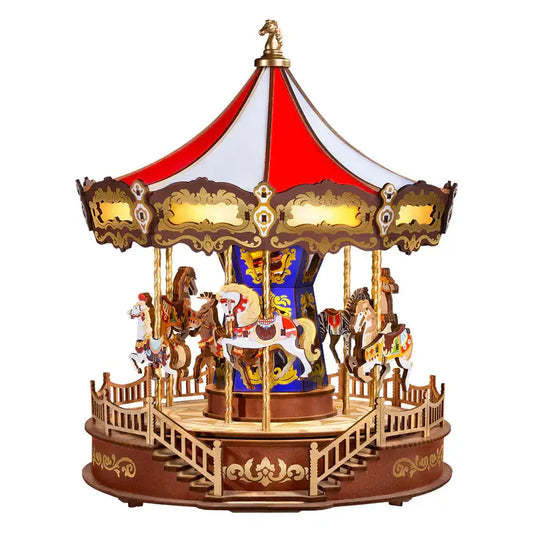 Classic Turning Carousel With Serene Music - 3D Wooden Puzzle - Wooden Puzzle
