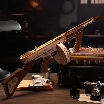 Thompson Submachine Toy Gun - 3D Wooden Puzzle - Wooden Puzzle