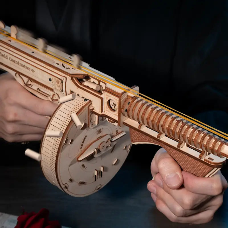 Thompson Submachine Toy Gun - 3D Wooden Puzzle - Wooden Puzzle