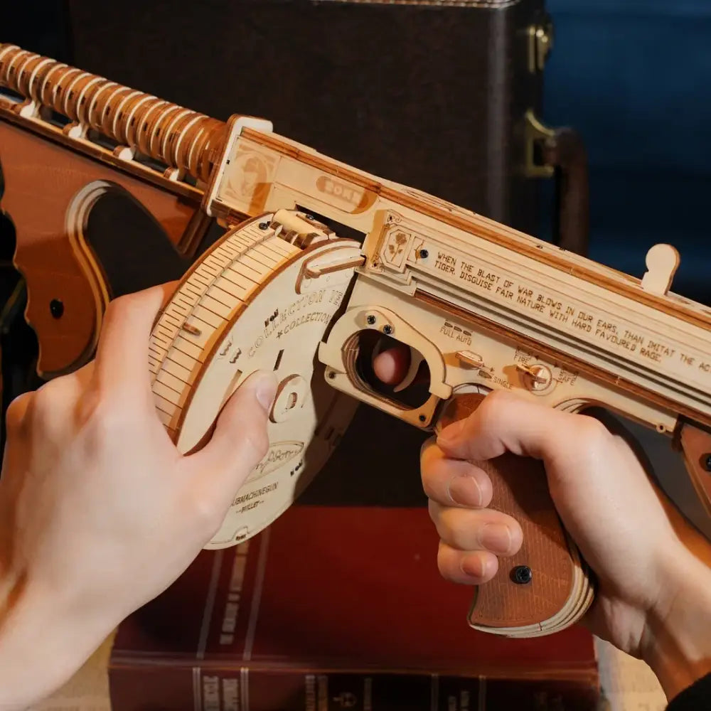Thompson Submachine Toy Gun - 3D Wooden Puzzle - Wooden Puzzle